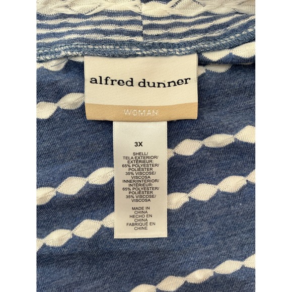 Alfred Dunner Womens Knit Cardigan Tank Underlay Necklace Set Sz 3X Coastal - Picture 3 of 10